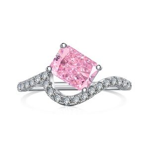 Elegant Pink and Silver Ring